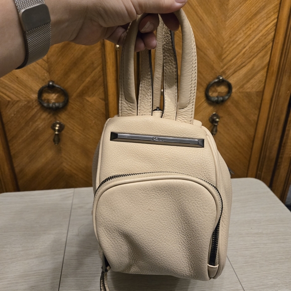 Philo Cream Leather Convertible  Backpack - Picture 2 of 8